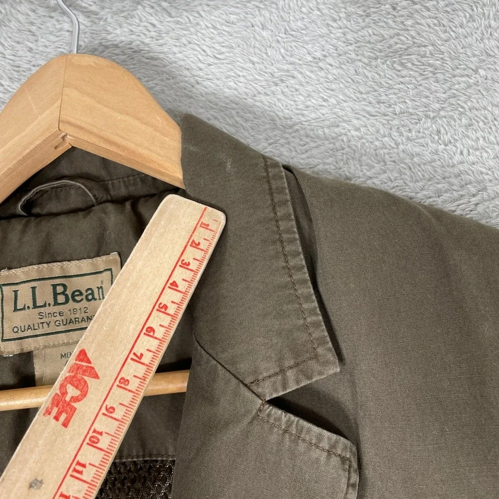 LL Bean Field‎ Jacket Mens 40 Brown Cotton Canvas Blazer Elbow Patch Workwear
